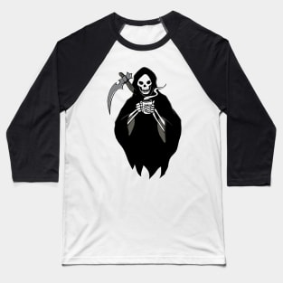 Grim Reaper Loves Coffee Fan Gift Baseball T-Shirt